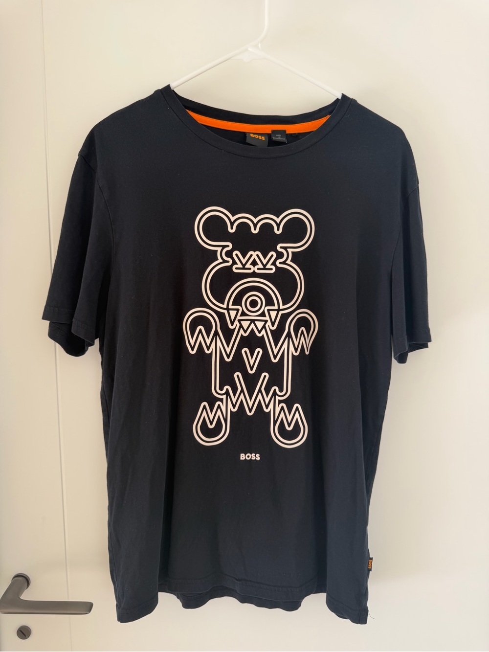 BOSS Men's Black Graphic T-Shirt - Monster Print, Size M